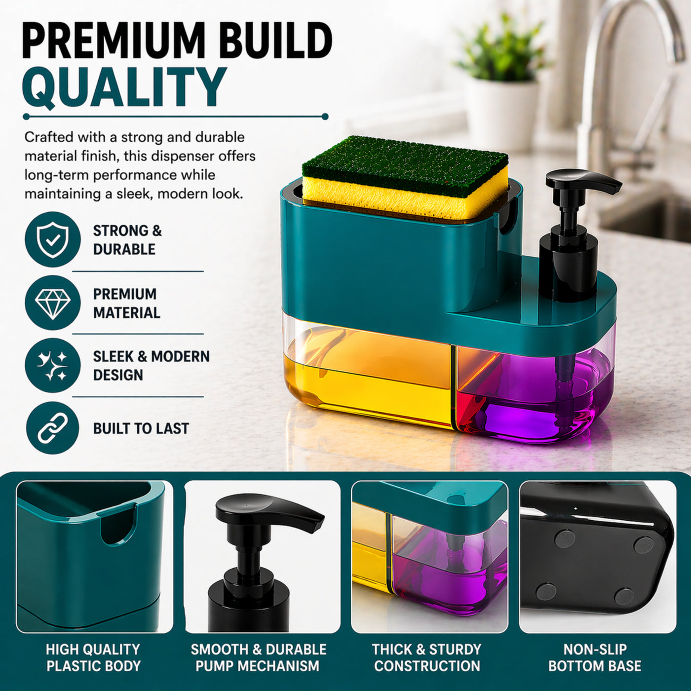 🧼 3-in-1 Liquid Soap Dispenser (Buy 1 Get 1 Free)