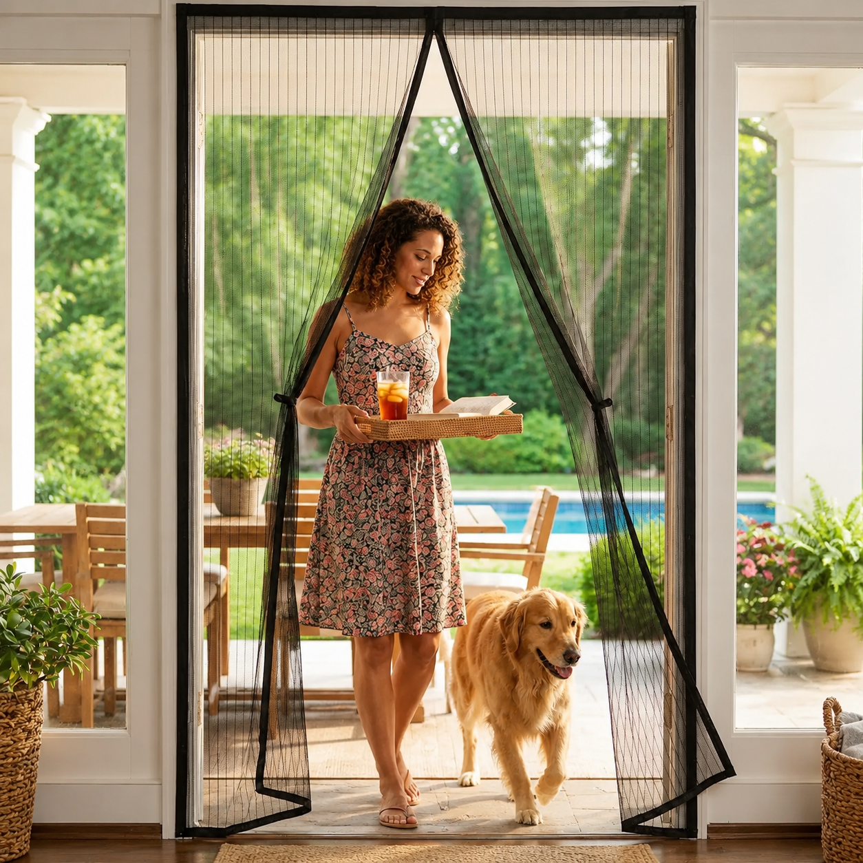 Premium Magnetic Mosquito Door Net - Auto Closing Insect Screen | 4*7 ft