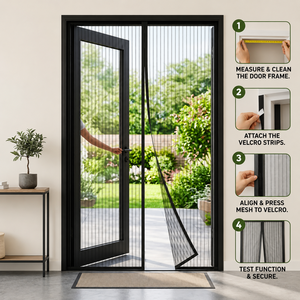 Premium Magnetic Mosquito Door Net - Auto Closing Insect Screen | 4*7 ft